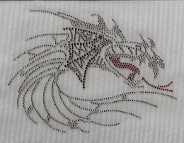 Bügelbild Strass Drachen Kopf 090618-08dc