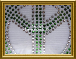 Strass Bügelbild Peace Zeichen 110419