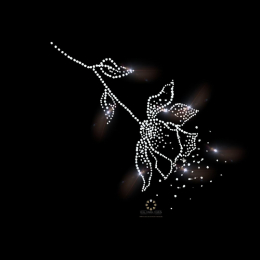 Hotfix Strass Bügelbild XXL Rose Crystal 110713