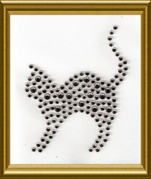 Strass Motiv Bügelbild Kleines Strass Katze Kätzchen Black Diamond 170420