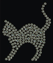 Strass Motiv Bügelbild Kleines Strass Katze Kätzchen Black Diamond 170420