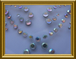 Strass Bügelbild Traumhaftes Ornament AB Kristall irisierend 080916