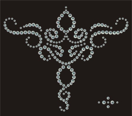 Strass Bügelbild Traumhaftes Ornament AB Kristall irisierend 080916