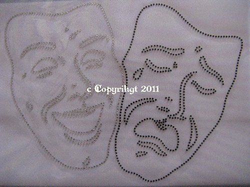 Strass Bügelbild Venezianische Masken – Karneval Schwarz Crystal