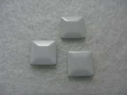 100 Hotfix Bügelnieten Metall Nailheads Quadrat Weiss 7x7 mm