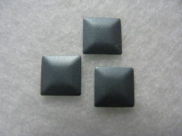 100 Hotfix Bügelnieten Metall Nailheads Quadrat Grau matt 7x7 mm