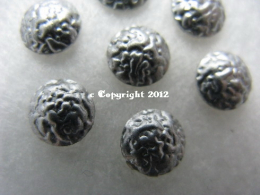 100 Hotfix Nailhead gehämmert 4mm Silber
