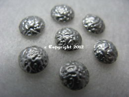 100 Hotfix Nailhead gehämmert 4mm Silber