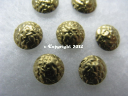 100 Hotfix Nailhead gehämmert 4mm Gold
