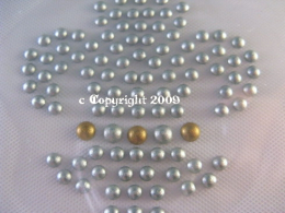 Hotfix Bügelbild französische Lilie Silber-Gold Glitter120123
