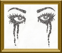 Hotfix Bügelbild Applikation Augen mit Tusche Studs 110127
