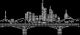 Strass Bügelbild - Frankfurt am Main Skyline 120303