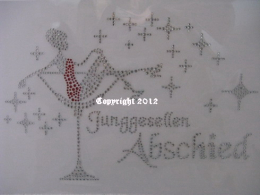 Hotfix Bügelbild Junggesellenabschied Strass 120404