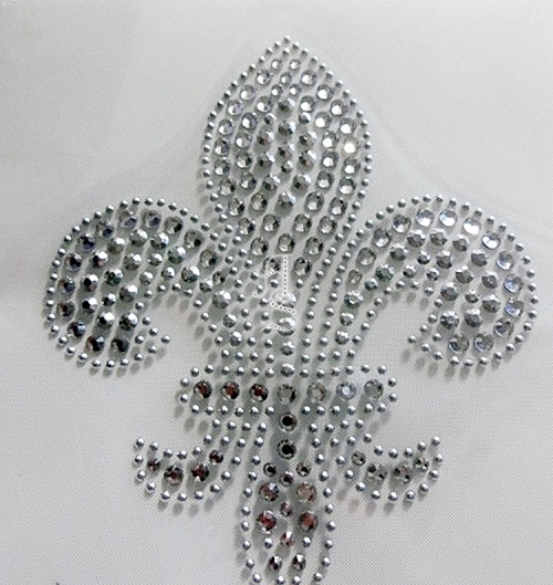 Hotfix Strass Bügelbild französische Lilie – edle Applikation Fleur-de-Lis