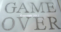 Hotfix Bügelbild Strass Schrift  Game Over 120709