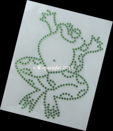 Hotfix Strass Bügelbild süßer Frosch Emerald Grün 120823