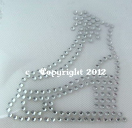 Hotfix Strass Bügelbild Schlittschuh Skater links 121011 Farbw.