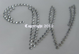 Strass Bügelbild Initialen Motiv Nr. 2 Buchstabe W120503