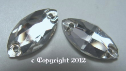 Glas Spitzoval Oval 18 x 9 mm Crystal