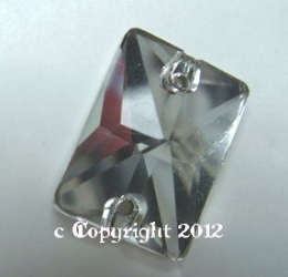 Strasssteine aufnähen Rechteck 16 x 13 mm