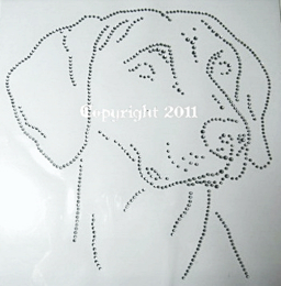 Hotfix Strass Bügelbild Hund Dog Weimeraner Kopf Zucht Applikation Motiv 121209