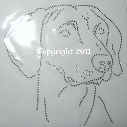 Hotfix Strass Bügelbild Hund Dog Weimeraner Kopf Zucht Applikation Motiv 121209