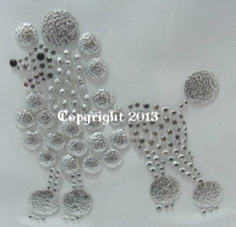 Bügelbild Strass Hund Pudel Pudelclub Crystal/Silber 130131