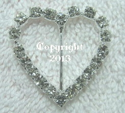 Strass Gleiter Herz klein 17 mm silber gefasst