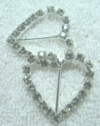 Strass Gleiter Herz klein 17 mm silber gefasst