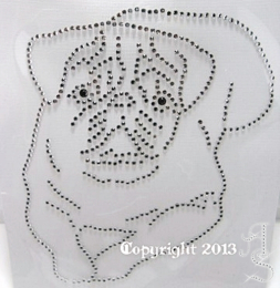 Strass Bügelbild Hund Mops Hundezucht Zuchtverband 13030