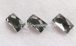 15 Strass zum aufnähen Rechteck ca. 14 x 9 mm Black Diamond