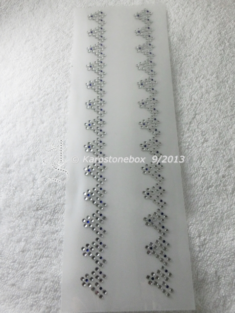 Strass Bügelbild Borte Ranke – Hotfix Strass-Applikation 27 × 2 cm Crystal oder AB