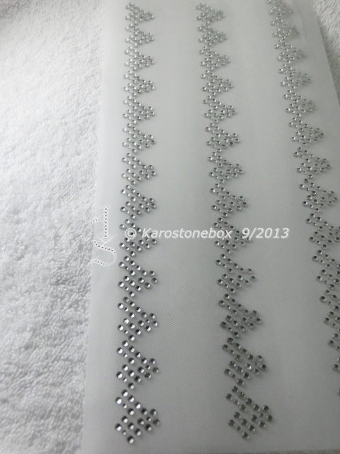 Strass Bügelbild Borte Ranke – Hotfix Strass-Applikation 27 × 2 cm Crystal oder AB