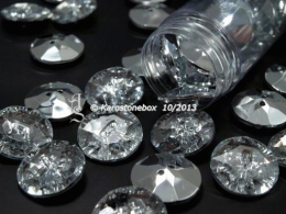 1 Schmuck Strass Knopf Knöpfe 25mm Crystal