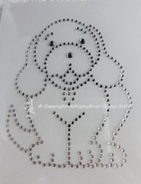 Hotfix Strass Bügelbild Kleiner Hund Strass Crystal 131115