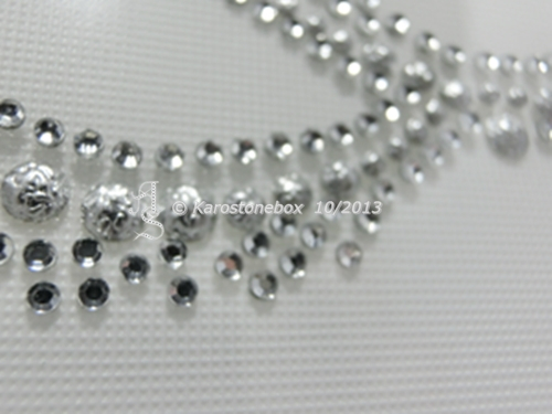 Strass Bügelbild Maske – Fasching & Karneval Crystal-Silber