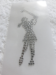 Hotfix Strass Bügelbild Motiv Strassbild Golf Spielerin 190310