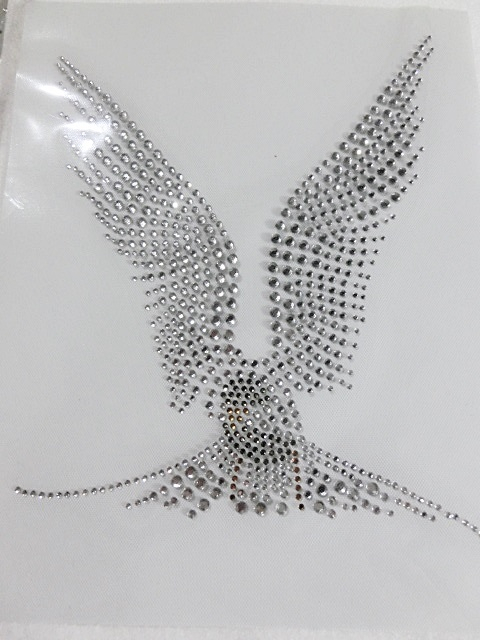 Strass Bügelbild Eule – Vogel Applikation Crystal Black Diamond 190327