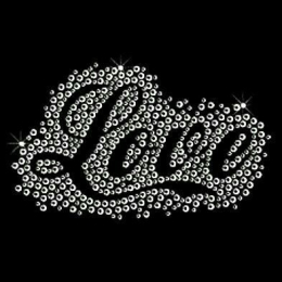 Hotfix Bügelbild Strass Schriftzug Love 190113 Crystal