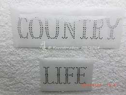 Strass Bügelbild Country Life Schriftzug 110902 – Western Motiv 19 x 9 cm