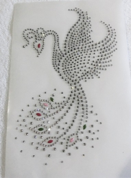 Strass Bügelbild Applikation Vogel Phönix bunt190730