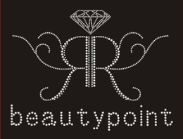 Strasslogo für das Kosmetikstudio Rosamillia Beautypoint