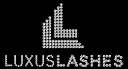 Strasslogo „Luxux Lashes“ – exklusives Beauty-Design zum Aufbügeln