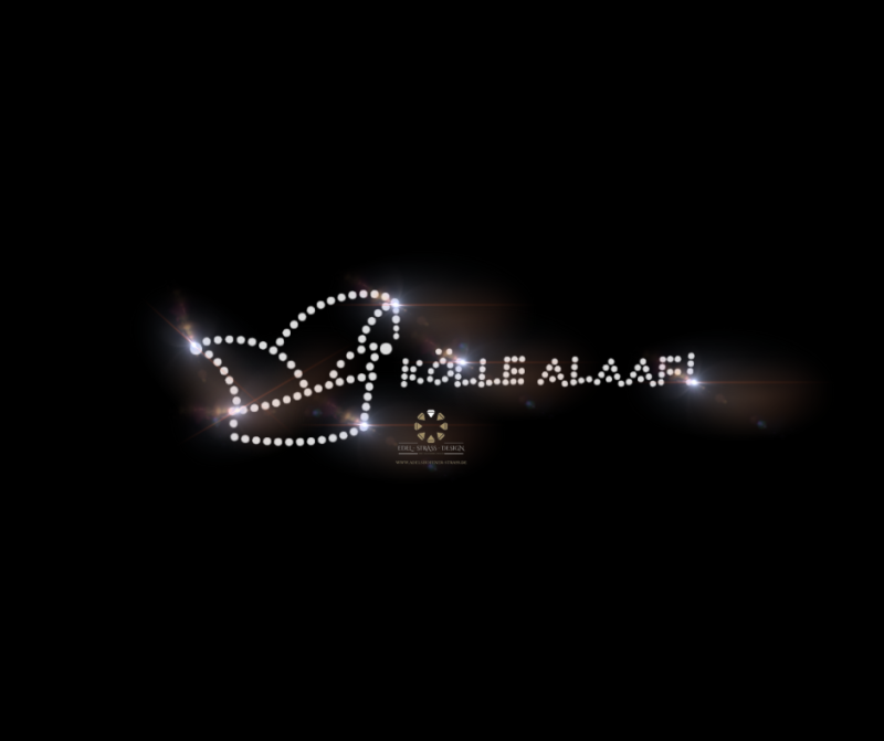 Strass Bügelbild Kölle Alaaf mit Schiffchen – Karneval Hotfix Motiv (12 × 4 cm)