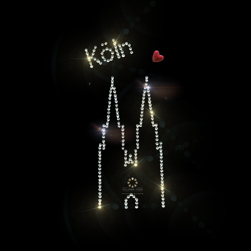 Strass Bügelbild Köln Dom – Karneval Hotfix Motiv (12 × 6 cm)