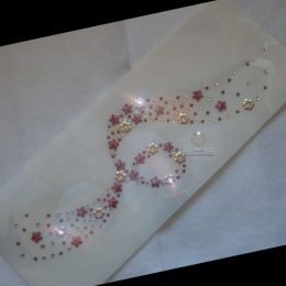 XXL Hotfix Strass Bügelbild, Strass Applikationen zum aufbügeln Ornament Ranke 230519