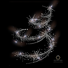 XXL Strass Bügelbild Kreisel Wirbel Hotfix Applikation Sternenhimmel 231130