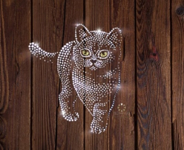 Hotfix Strass Bügelmotiv Bügelbild Katze 241002 Strass Bügelapplikation