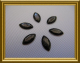 100 Metall Formen Oval Schwarz Glitter
