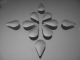 100 Metall Formen Tropfen 6x9 mm Silber